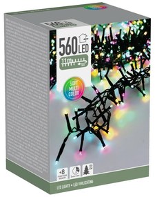 Macaron kültéri fényfüzér, 11 m, 560 LED, színek(zöld, narancs, kék, rózsaszín), időzítő, IP44, 11 m