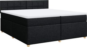 vidaXL fekete szövet rugós ágy matraccal 200 x 200 cm
