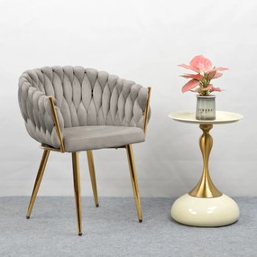 Étkezőszék, szürkésbarna Taupe Velvet szövet/gold króm arany, DEILA