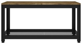 Sötétbarna és fekete MDF és vas dohányzóasztal 90x45x45 cm
