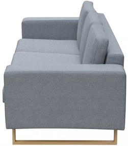 vidaXL 3 személyes világosszürke szövet kanapé