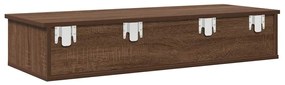 barna tölgy szerelt fa falipolc fiókokkal 100 x 37,5 x 19 cm