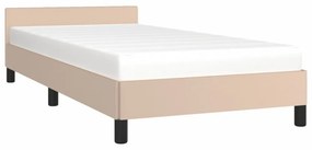 kávészínű ágykeret fejtámlával matrac nélkül 90x200 cm
