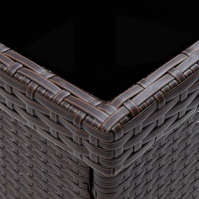 barna polyrattan kerti étkezőasztal