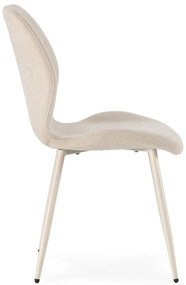 Krémszínű kárpitozott étkezőszék szett 4 db-os Ansu – Marckeric