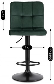 Zöld Bársony Bárszék NERO