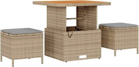 vidaXL Kerti Kanapé Szett párnával 9 pcs Beige és Világosszürke