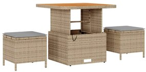 vidaXL Kerti Kanapé Szett párnával 9 pcs Beige és Világosszürke