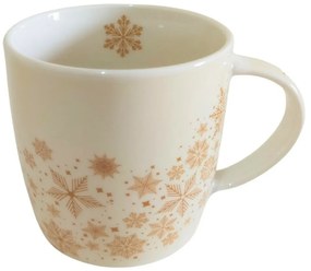 Home Elements Porcelán bögre karácsonyi mintával Hópelyhek 300 ml ajándékdobozban