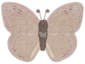 Világos rózsaszín-bézs mosható kézi szövésű pamut gyerek szőnyeg 90x120 cm Baby Butterfly – Lorena Canals