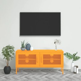 mustársárga acél TV-szekrény 105 x 35 x 50 cm