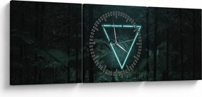 Kép - Neon háromszög a dzsungelben (órával) (90x30 cm)