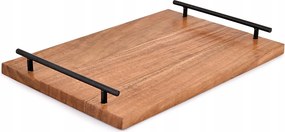 Akácfa tálca, rusztikus, fogantyúkkal, 38x25,4 cm-es, kínáláshoz