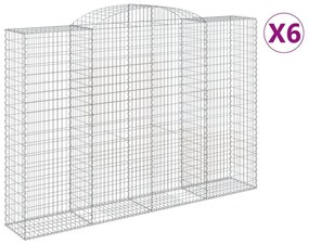 6 db íves horganyzott vas gabion kosár 300x50x200/220 cm