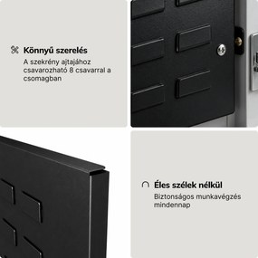 Ajtóra szerelhető, fekete perforált tábla tárolókhoz, 334x684x18 mm: MEGAN kiegészítők
