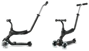 QPlay - Gyermekroller LED világító kerekekkel 5 az 1-ben SEMA PRO fekete