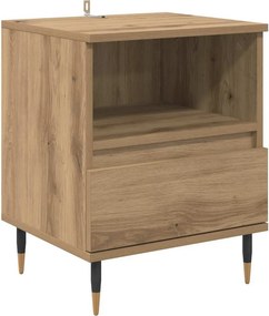 vidaXL Éjjeliszekrény fiókkal Artisan tölgy 40 x 35 x 50 cm Faanyag