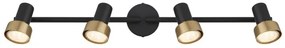 Globo 57917-4G - Spotlámpa  MASON 4xGU10/25W/230V fekete/arany