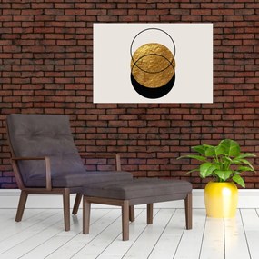 Kép - Absztrakció arany és fehér N⁰2 (90x60 cm)