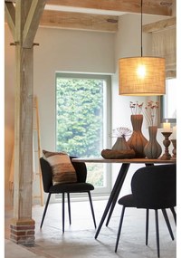 Fekete kárpitozott étkezőfotel Elyna – Light &amp; Living