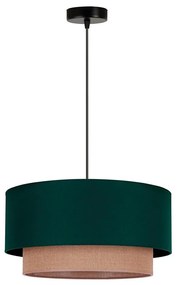 Duolla - Csillár zsinóron BOHO 1xE27/15W/230V átm. 45 cm zöld/barna