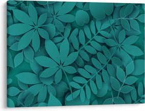 Kép - Türkiz levelek (70x50 cm)