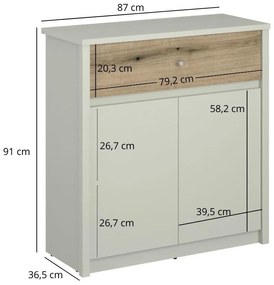 Komód Kodro 2 (kasmír + evoke tölgy) . 1116942