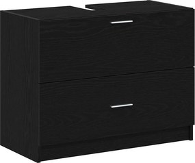 vidaXL Fürdőszoba Székény fiókkal Fekete tölgy 78 x 37 x 59 cm Faanyag