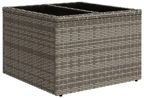 5 részes kerti kanapé készlet párnákkal szürke poli rattan, 2 személyes kerti kanapé tárolóval és párnákkal szürke poli rattan