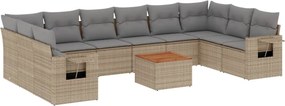 vidaXL 11 részes bézs polyrattan kerti ülőgarnitúra párnákkal