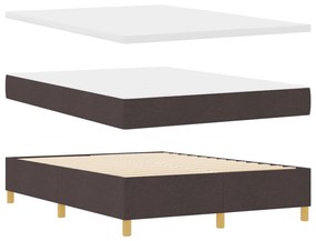 Boxspring ágy matraccal és paddal Sötétbarna 140x190 cm Szövet