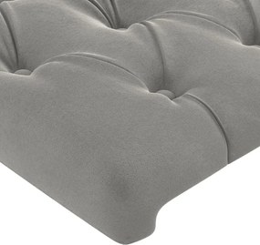 világosszürke bársony fejtámla 80x7x118/128 cm