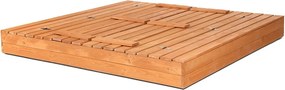 Gyerek fa homokozó fedővel és padokkal Baby Mix 180x180 cm