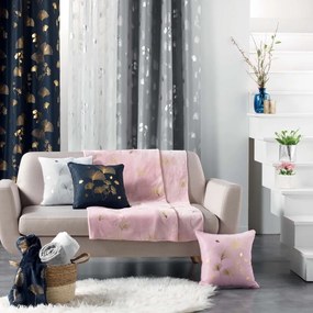 Sötétkék-aranyszínű függöny 140x260 cm Bloomy – douceur d'intérieur