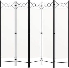 vidaXL fehér 5 paneles paraván 200 x 180 cm