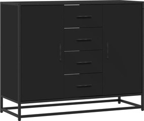 vidaXL fekete szerelt fa tálalószekrény 92 x 35 x 76 cm