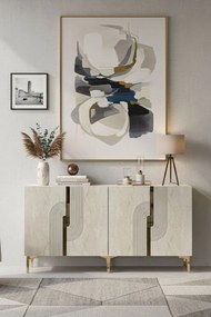 Meyra 180 - White, Travertine, Gold