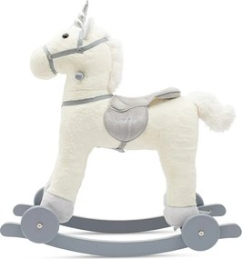 Baby Mix Hintaló játék dallammal és kerekekkel Unicorn fehér, 64 x 35 x 60 cm