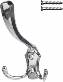 Akasztó 3 karos csavarozható Króm hármas akasztó fürdőszobai gardróbhoz