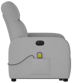 vidaXL Elektromos álló masszázsfotel felhőszürke szövet