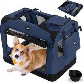 Leopet® Szállító doboz kutyáknak M 60 x 42 x 42 cm kék