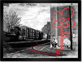 Poszter keretben 40x30 Banksy Piros virág