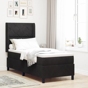 Boxspring Ágy Matrac Használatával Fekete 80x200 cm Bársonyos