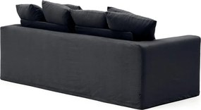 Antracitszürke len kanapé 240 cm Nora – Kave Home