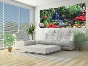Flizelin fotótapéta Vízesés zuhatag trópusi erdő zöld 250x104 +ragasztó