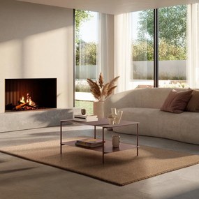 Terrakotta színű fém dohányzóasztal 58x90 cm Beatrix – MOME