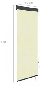 krémszínű kültéri roló 60 x 250 cm