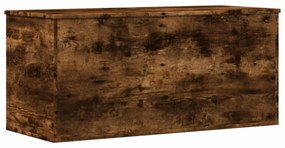 füstös tölgy színű szerelt fa tárolóláda 100x42x46 cm