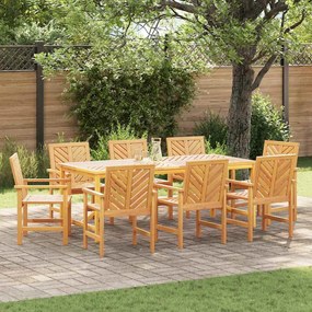 Kerti étkező székek 8 pcs Barna 59 x 62.5 x 89 cm tömör akácfa
