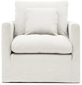 Fehér len fotel Nora – Kave Home